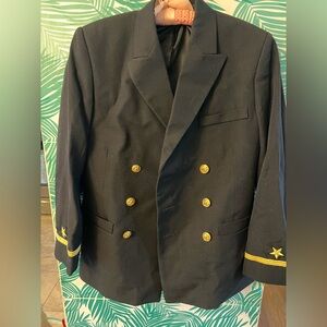 Vintage U.S. Navy Officer S. Dress Blue coat gold buttons uniform sz38 short